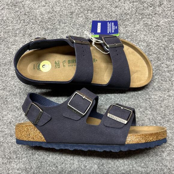 Birkenstock Milano Vegan Shoes Mens Size 9 Womens 11 EU 42 Blue Sandals Germany